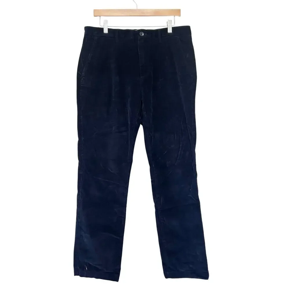 Banana Republic Navy Blue Corduroy Vintage Straight Fit Pants Sz 33x32